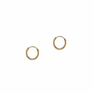 Gold Plated Hoop Earrings 25 MM 1,2 MM - Sterling Silver / Gold Plated / 12MM