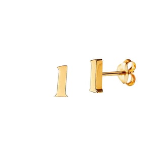 Gold Plated Stud Earring Letter f - Gold Plated Sterling Silver / l