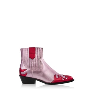 Metallic RED PINK mixed shoe