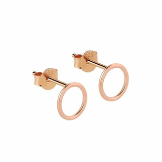 Gold Plated Circle Stud Earrings 3 MM - Sterling Silver / Rose Gold Plated