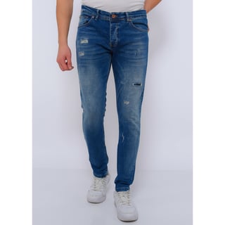 Jeans Heren Slim Fit Met Gaten -DC-036- Blauw