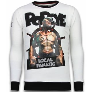 Popeye - Rhinestone Sweater - Wit