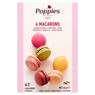 Poppies Macarons Framboos Pistache Chocolade