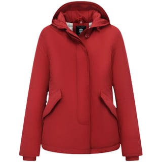 Winterjas Dames Gewatteerd Met Capuchon Rood