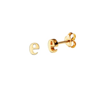 Gold Plated Stud Earring Letter f - Gold Plated Sterling Silver / e