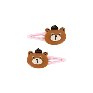 Tiny Cottons Bears Hair Clips Set Brown