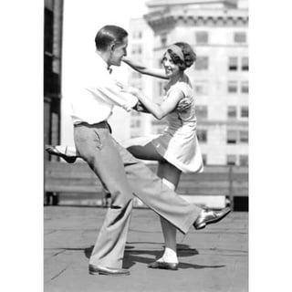 Postkaart - Dancing NY Roof Top