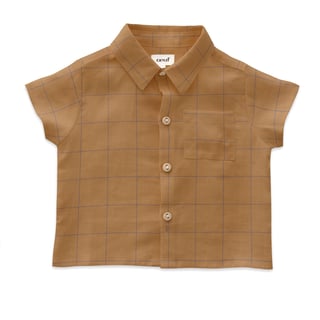 Button Down Shirt - Doe/Checks - Bruin - 116-122