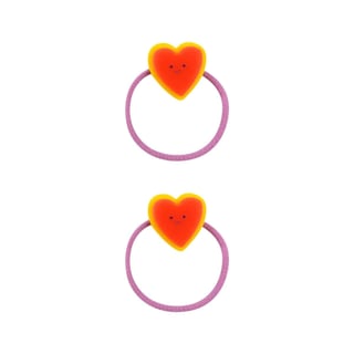Tiny Cottons Tiny Heart Hair Rubber Set Summer Red