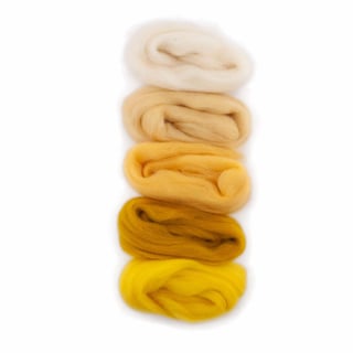 Europese Merino Lontwol 50 Gr Kleurset 1 White/Yellow