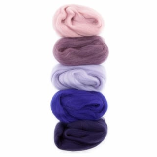 Europese Merino Lontwol 50 Gr Kleurset 4 Roze/Paars