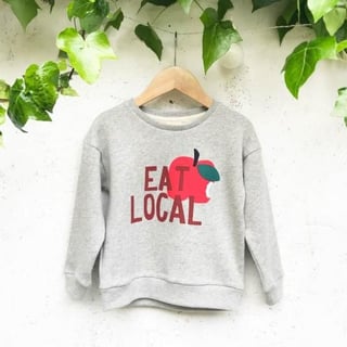 French Poesie Eat Local Sweater Grey