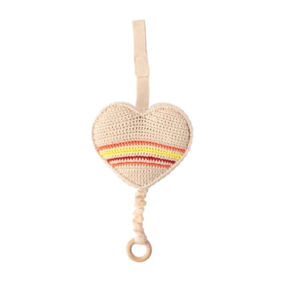 Crochet Toy Music Heart - Ecru