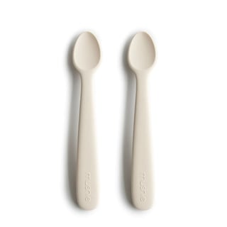Mushie babylepelset silicone Feeding Spoons 2-Pack Ivory - Ivory
