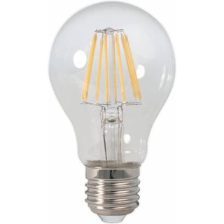 Calex LED Full Glass Filament GLS-Lamp 220-240V 7W 810lm E27 A60, Clear 2700K CRI80 Dimmable, Energy Label A++