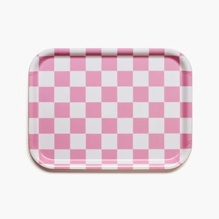 Blu Kat Dienblad Rasberry/cream Checker Rechthoekig 27x20cm