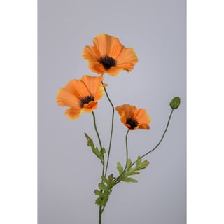 Kunstbloem Poppy Spray (Klaproos) Geel/Oranje/Koraal 63cm