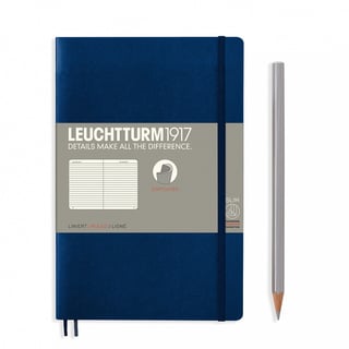 Leuchtturm paperback lined notebook (B6+) softcover - 12.5 x 19 cm / navy