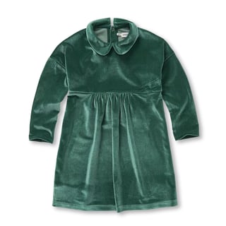 Sproet & Sprout Dress Velvet Green Evergreen