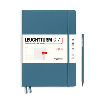 Leuchtturm 2024 diary hardcover composition b5 week - stone blue