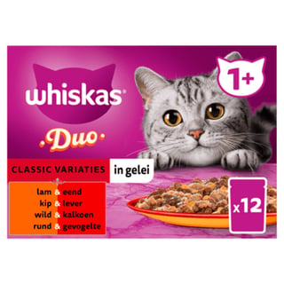 Whiskas 1+ Duo Classic - Variaties in Gelei