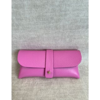 Leather Case Sunglasses - Bubblegum Pink
