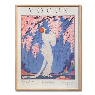 Poster Vogue Lady with Blossom Multicolor 62x82cm Ingelijst