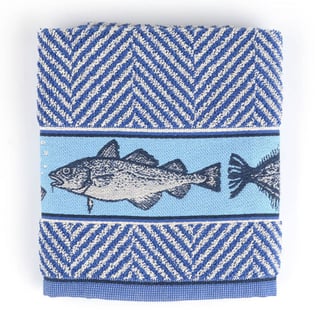Handdoek Vissen Koninklijk Blauw - Color: Donker Blauw - Size: 53x60cm