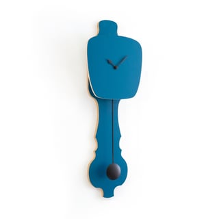 Kies Zelf Je Wand Kloq - Petrol Blauw - Kloq Maat: L - Kloq Slinger/wijzer Kleur: Diep Zwart