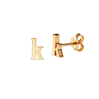 Gold Plated Stud Earring Letter f - Gold Plated Sterling Silver / k