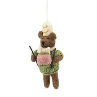 Hanger Beer met trommel Mistletoe groen
