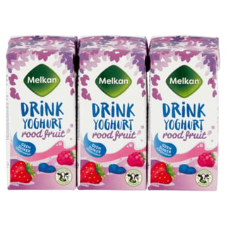Melkan Drinkyoghurt Rode Vruchten Mini 6-Pack