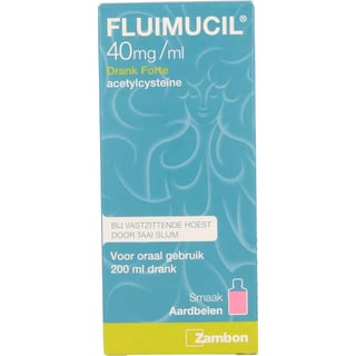 Fluimucil Drank Forte Aardbei 40mg/ml 200ml