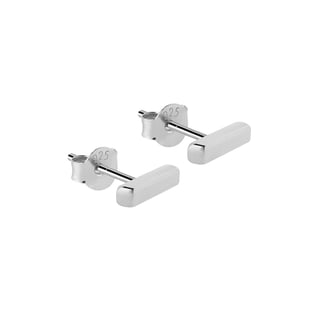 Gold Plated Bar Stud Earring - Sterling Silver / Silver