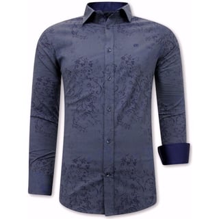 Print Overhemd Heren - Slim Fit - 3066NW - Blauw