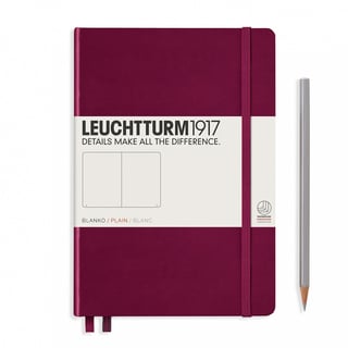 Leuchtturm paperback plain notebook (B6+) softcover - 12.5 x 19 cm / port red