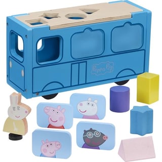 Peppa Pig Houten Schoolbus/vormenstoof