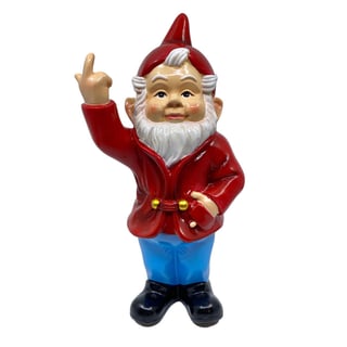 Beeld Kabouter Fuck You Rood-Blauw 30cm
