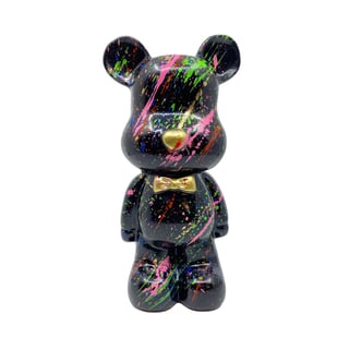 Beeldje Design Beer Zwart Splash Multicolor 12x28cm