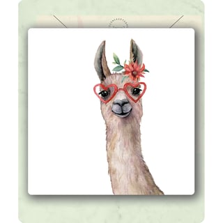 Postkaart Alpaca Met Hartjesbril