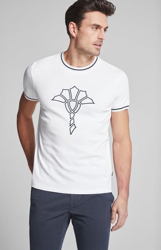 Modern Fit T-Shirt Cornflower In Wit