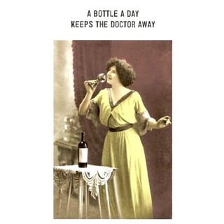 Postkaart - A Bottle a Day Keeps the Doctor Away