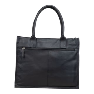 DSTRCT Leather Laptop Shoulder Bag Preston - Black