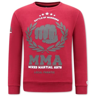 Heren Sweater Met Print - MMA Fighter - Bordeaux