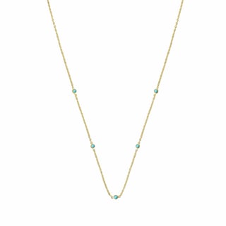 Gold Plated Necklace Small Turquoise stones