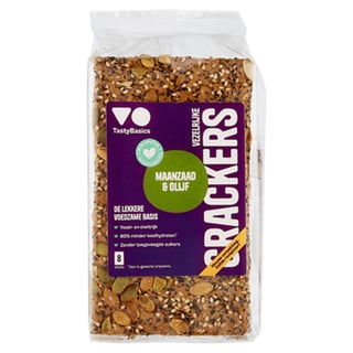 TastyBasics Crackers Maanzaad en Olijf