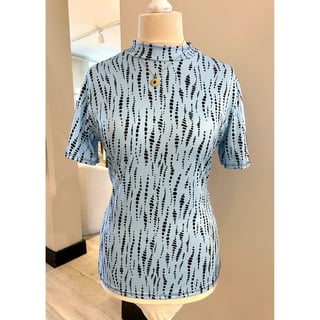 Fitted Top - printed Blue tones