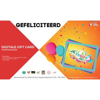 Veggie 4U Digitale Gift Card Gefeliciteerd 25,-