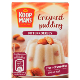 Koopmans Griesmeelpudding Bitterkoekjes