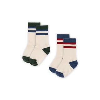 Konges Sløjd 2 Pack Rib Socks Multi Stribe